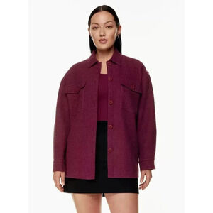 Aritzia  Babaton Joan Oversized Linen Shirt Jacket In Elixir Purple